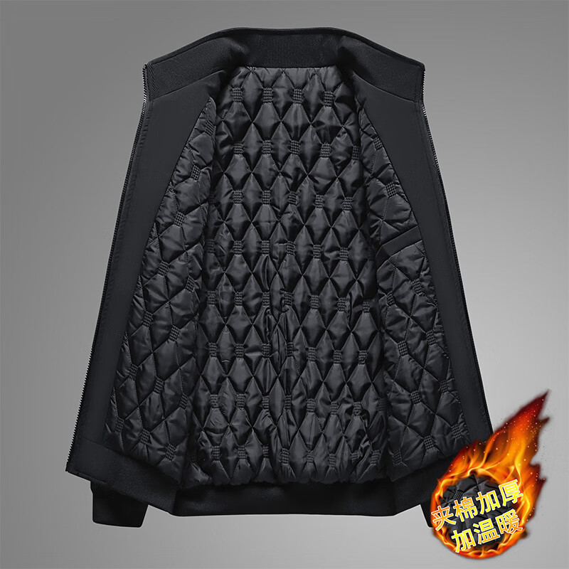 Guqian middle-aged and elderly jackets with cotton and thickening to keep warm and windproof tops daddy jackets large size men's outdoor work clothes 9985 black L recommended 100-115 catties