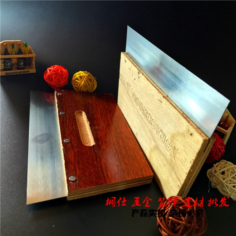 Customized wooden handle wide steel scraper trowel spatula gray knife oiler wall scraper scraper putty board semi-steel large black scraper