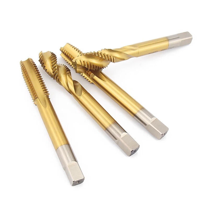 Gold super straight flute screw machine with cobalt threaded stainless steel special tap machine tapping drill bit m2m3m4m5m6m8 straight flute tap M4*0.7 (cobalt-containing titanium plating)