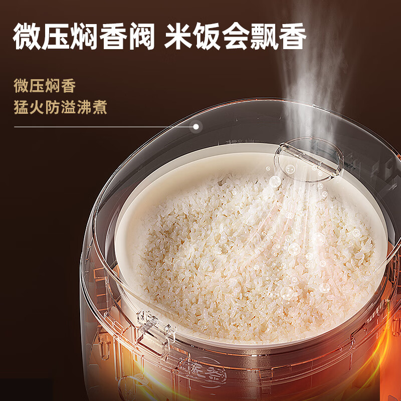 Bear rice cooker, home use for 2-3 people, one-button quick cooking, intelligent anti-overflow, reservable ceramic oil kettle firewood rice cooker 3L DFB-C30L3