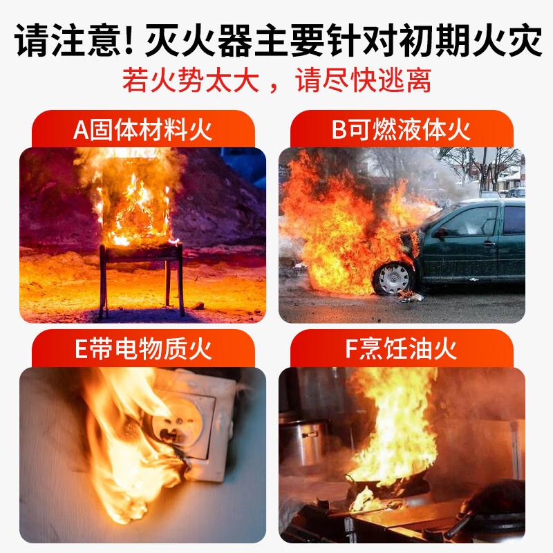 Jumu car water-based fire extinguisher for private cars, home kitchens, portable small car annual inspection fire fighting equipment 620ml water-based fire extinguisher two bottles + Velcro*2
