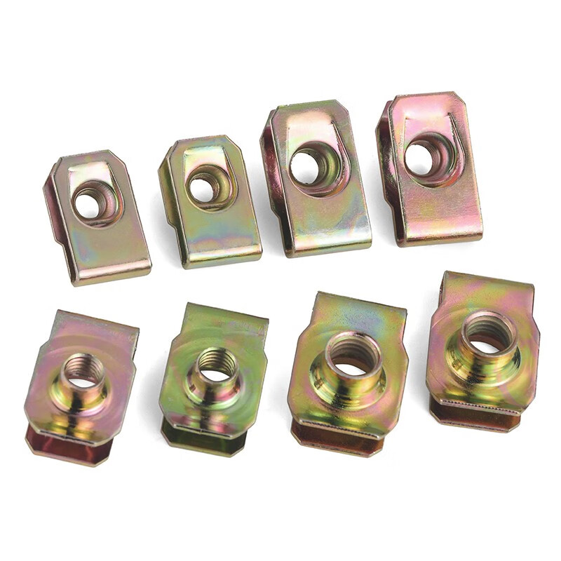 Jinggong (JINGGONG) B-type leaf spring nut color-plated zinc plywood clip-type spring insert screw retainer snap clip M4M5M6M8M10 M4 (color zinc/20 pieces)