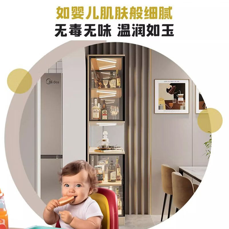 Senxi Baixuan wine cabinet corner triangle cabinet entrance cabinet corner cabinet corner cabinet light luxury living room multi-functional wall glass sideboard milk coffee color 34cm