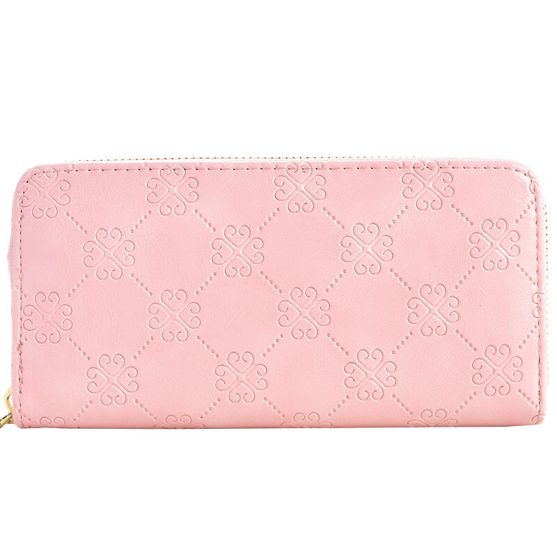 Wallet Women's Long Korean Style Bright Leather Double Zipper Clutch Large Capacity Double Layer Mobile Phone Bag Frosted Wrist Strap Wallet Purple Frosted