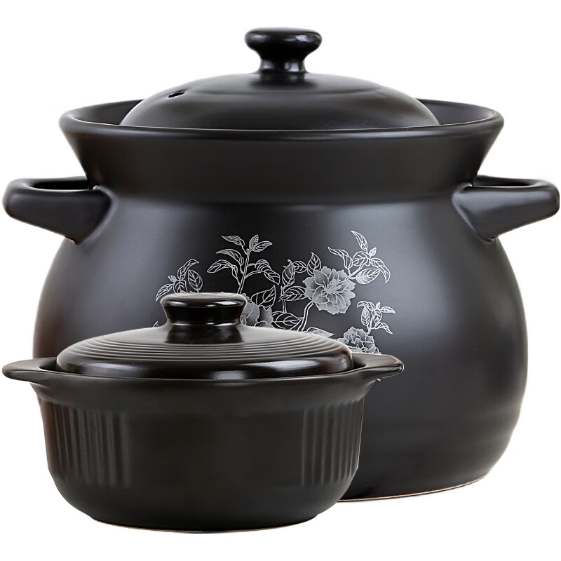 KANGSHU Casserole Stew Pot Household Gas High Temperature Resistant Soup Pot Gas Stove Special Soup Pot Casserole Stew Pot 6L+1.1L (Large Family Model) Burnt out Replace with new one