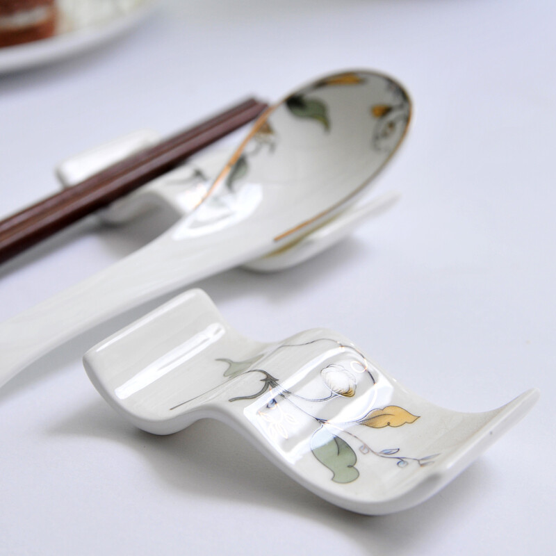 Huige chopstick holder set of 5 chopstick holders ceramic household chopstick holder chopstick pillow chopstick dual-purpose chopstick holder for hotel use B style wavy chopstick holder 5 pieces Champs Elysees