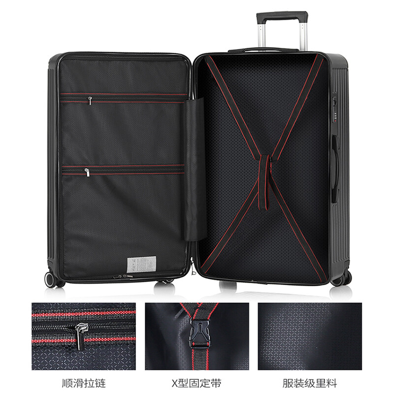 Fandia suitcase men's 32-inch large-capacity leather case oversized trolley case large-size women's suitcase password box black