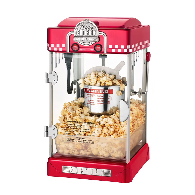 Popcorn machine commercial stall fully automatic electric heating spherical popcorn machine household small children's popcorn machine blue++ 10 bags of three-in-one corn
