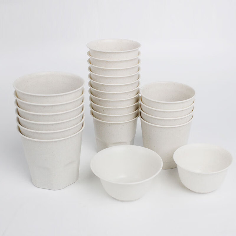 Daoying Disposable Cup Home Office Reception Tea Drinking Cup Kung Fu Tea Cup Food Grade Thickened Rice Hull Water Cup Rice Hull Tea Cup 60ml Two Packs (100 in total)
