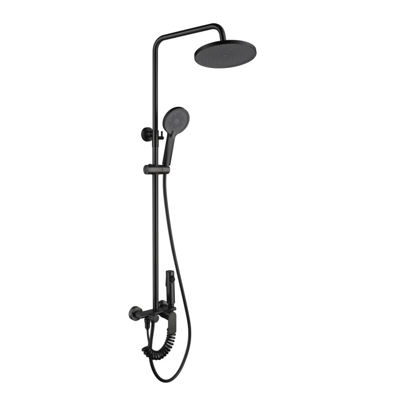 Gold Medal Bathroom GOLD All Copper Gun Gray Shower Ceramic Valve Shower with Spray Gun KA (Installation Not Included) KA05803 Elegant Black KA05803