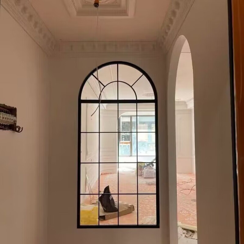 Yaotian American retro iron false windows indoor loft decoration fixed entrance Changhong glass partition arched window customization Please contact customer service for size and color customization