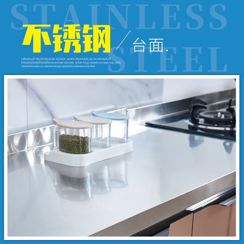 Kezitu customized stainless steel cabinets simple stove cabinet integrated cabinet rental kitchen cabinet rural cabinet assembly economical dark gray 1 meter three doors single basin 3 doors