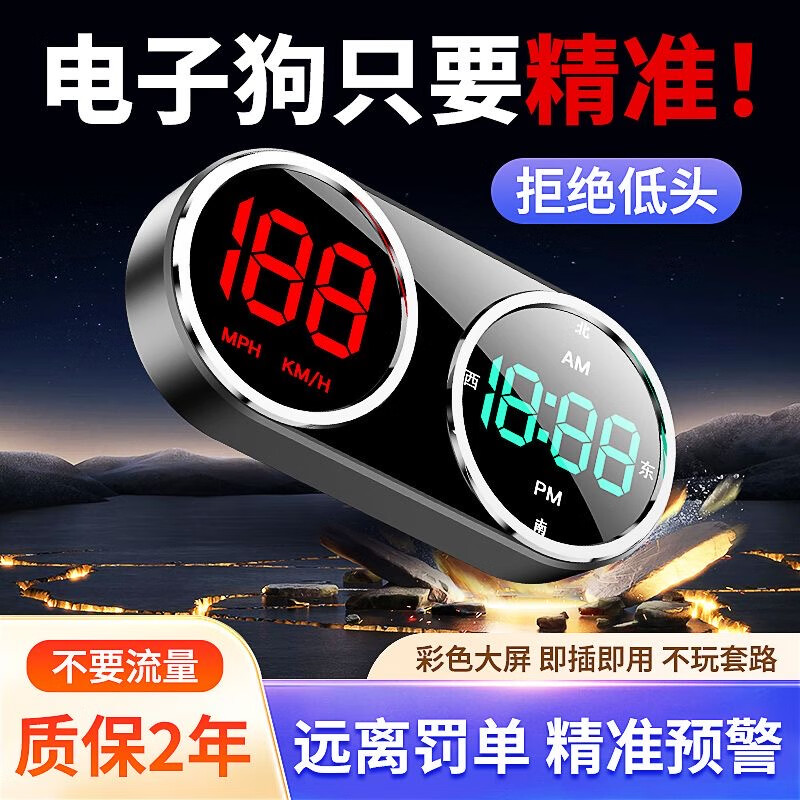 Sulianxing 2025 new electronic dog radar speed alarm car colorful head-up HUD display safety early warning device