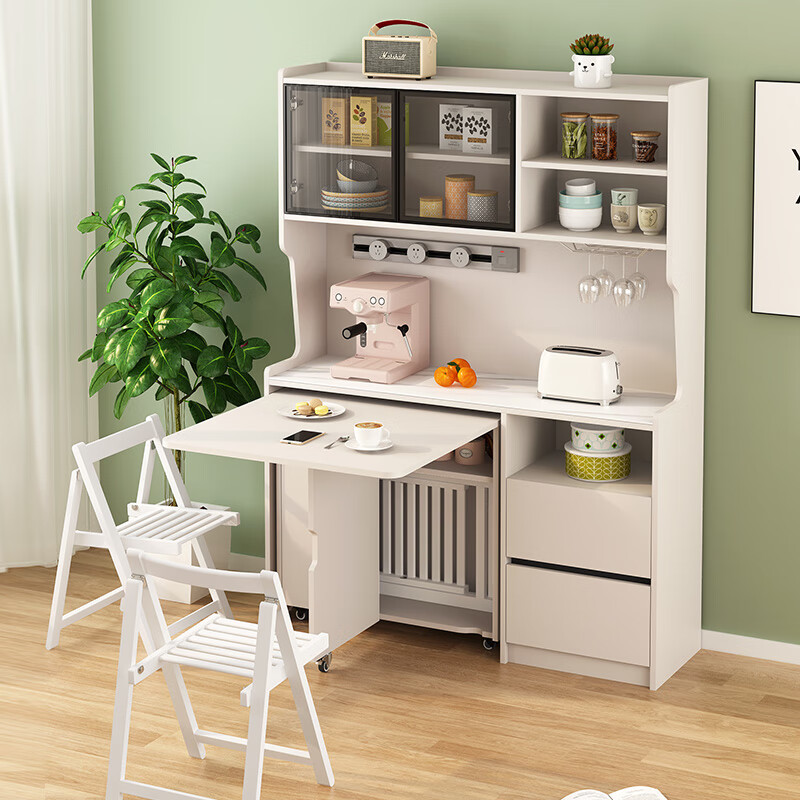 Xuepeng (Xuepeng) simple and light luxury folding dining table with dining table and chairs sideboard multi-functional all-in-one small apartment restaurant wall cabinet style 2 1150*400*1800