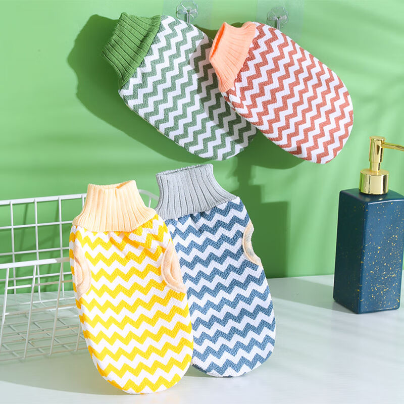 Bath towel for women, powerful mud rub and decontamination artifact, double-sided adult male bathing household back rub gloves, blue 1 pack, pink 1 pack