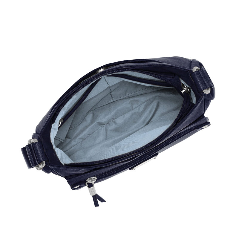 Baggallini women's lightweight nylon handbag RFID anti-theft 3 card slots multi-functional wrist bag robin blue one size fits all