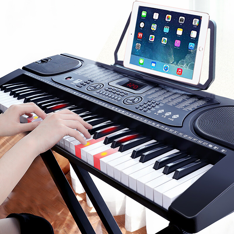 Meirkergr MK-8618 smart version 61-key multi-function intelligent teaching electronic keyboard for children who are beginners in musical instruments, connects headphones, microphones and mobile pads