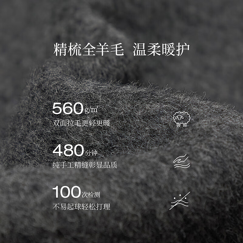 Inman wool double-sided wool coat winter women's commuter lapel collar cocoon-shaped temperament long coat dark floral gray S