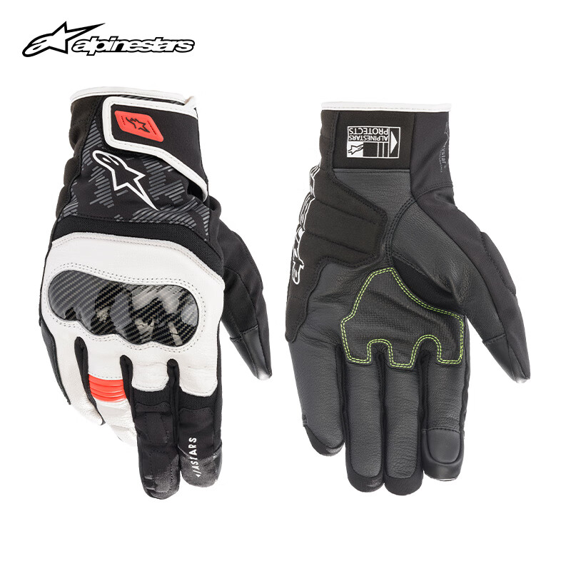 Alpinestars SMX-Z a-star motorcycle gloves all-season waterproof sheepskin spliced short motorcycle riding gloves black and red fluorescent 1030 L