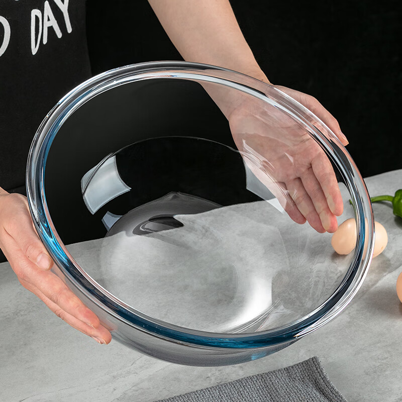 Genas glass and basin with lid household non-stick kneading basin large kitchen baking baking egg beater bowl heat-resistant bowl 5L