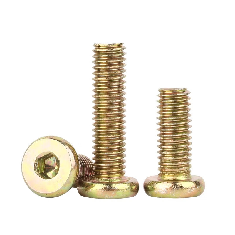 Creaby furniture screws flat round head hexagon socket screws crib cabinets tables and chairs fixed links screws and bolts M6x12 (50 pcs)