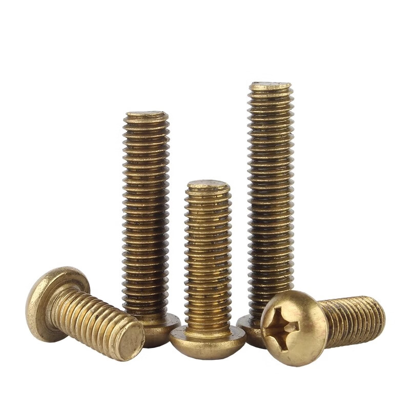 Creaby Brass Cross Round Head Screws Full Copper Pan Head Machine Screw Accessories M4x6 (20 pieces)