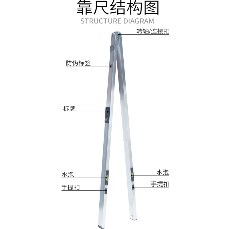 Jiujuhe ruler aluminum alloy 3-meter level ruler 3-meter ruler feeler ruler 3-meter ruler 3-meter highway engineering inspection ruler depth ruler