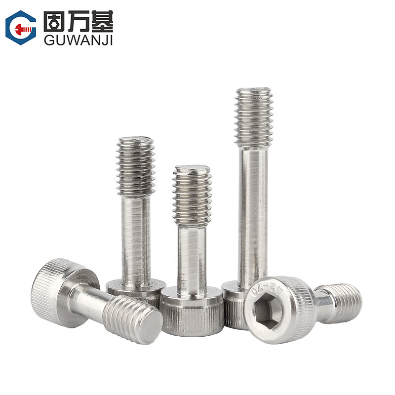 Guwanji 304 stainless steel hexagonal short head anti-loosening screws loose and non-loosening screws half-thread bolts national standard M4x16 5 pieces