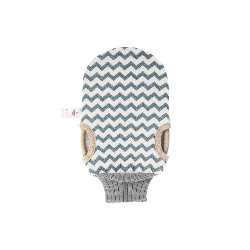 Jie Liya bath towel, fine sand and mud bath gloves, frosted bath towel, double-sided cleaning bath towel, northeastern back rub gloves, wavy pattern two-finger style - light blue + yellow