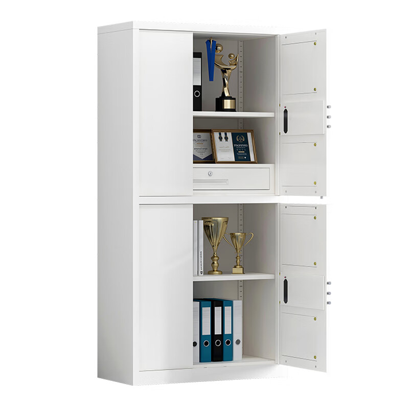 Zhendi Confidential Cabinet Steel Iron Cabinet Examination Room Paper Cabinet DR235 White 1.9 Meter Double Section Cabinet