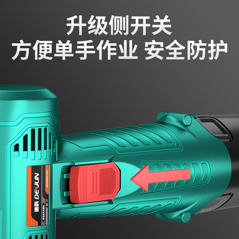 Deyun mini angle grinder rechargeable household small grinding lithium electric cutting machine electric seam clearing polisher hand grinder DY-3 inch metal 12V mini angle grinder 1 battery 1 charge