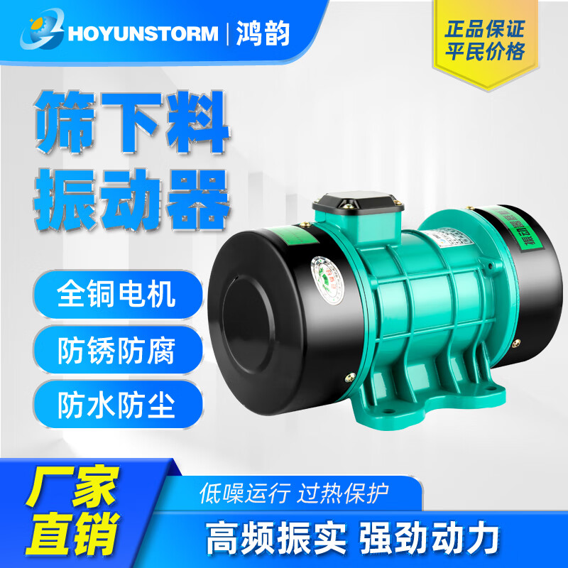 HOYUNSTORM screen feeder vibrator industrial vibration motor motor single three-phase all-copper high-frequency cement concrete flat plate 1100w 380V all-copper motor