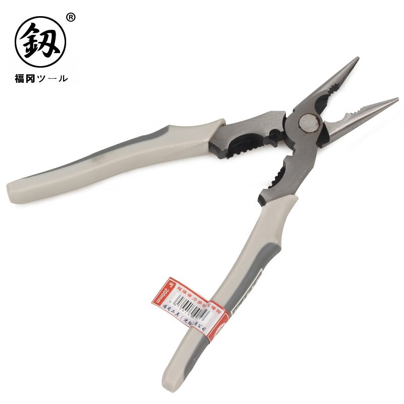 Fukuoka Tools household labor-saving multi-functional needle-nose pliers multi-purpose needle-nose pliers industrial-grade tip with stripping wire 8 inches