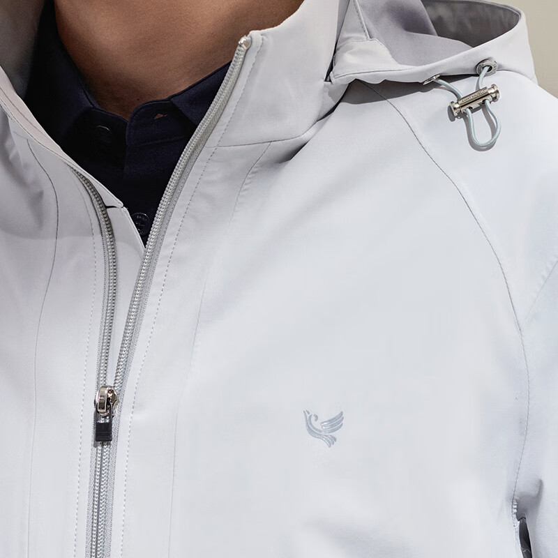 Announcement Bird Jacket Men's Three-Proof Technology Fabric Business Casual Zipper Jacket Commuting Youth Top Men Gray XL -50(180/100)