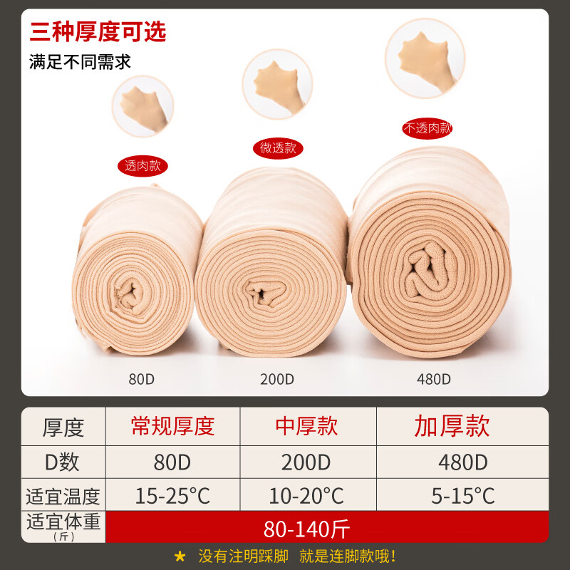 Bonas leggings women's thick stockings two pairs of bare leg artifact 200D medium thick velvet flesh-colored pantyhose