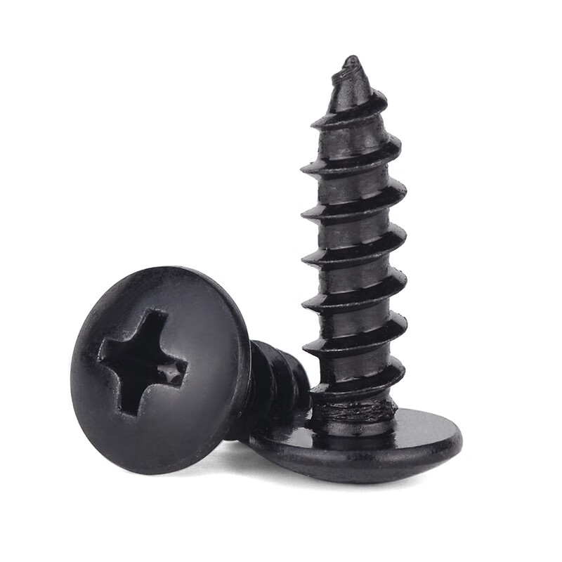 Jinggong large flat head self-tapping screws umbrella head screws black mushroom head wood tooth self-tapping screws 7L M5 40 (100 pieces)