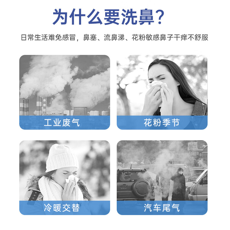 Bright nose nasal saline salt for adults and children, special nasal saline salt bag for nasal washing, 1.8g*30 bags