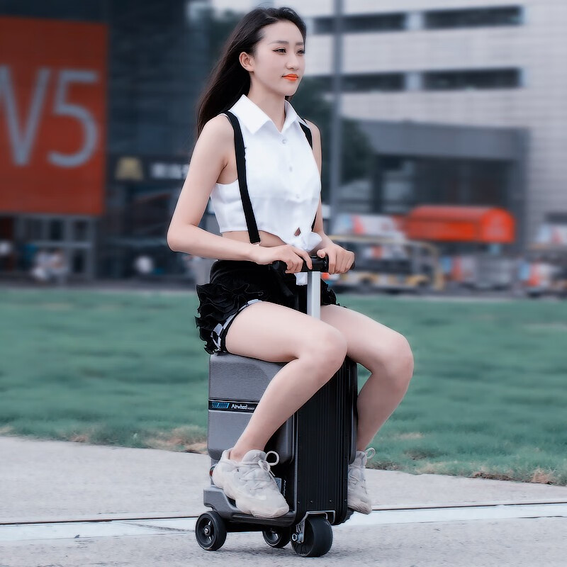 Airway Airway 20-inch smart electric suitcase rideable travel boarding case manned trolley case SE3miniT luxury version silver can be boarded