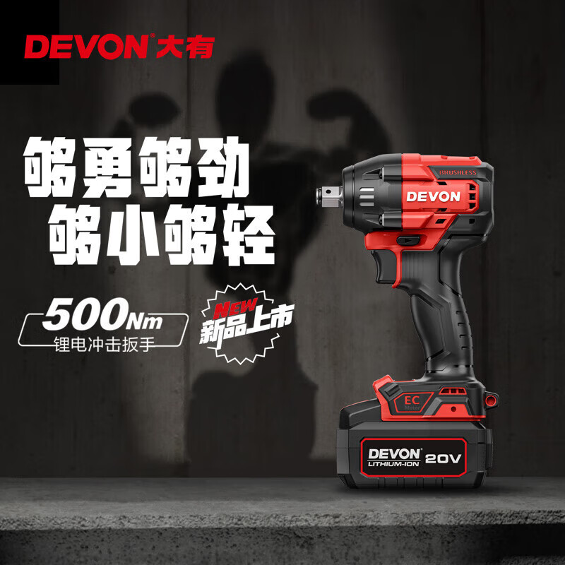 Dayou 20V lithium battery brushless electric wrench electric air cannon auto repair maintenance electric tool hand impact wrench air cannon 5765-Li-20 (bare metal)