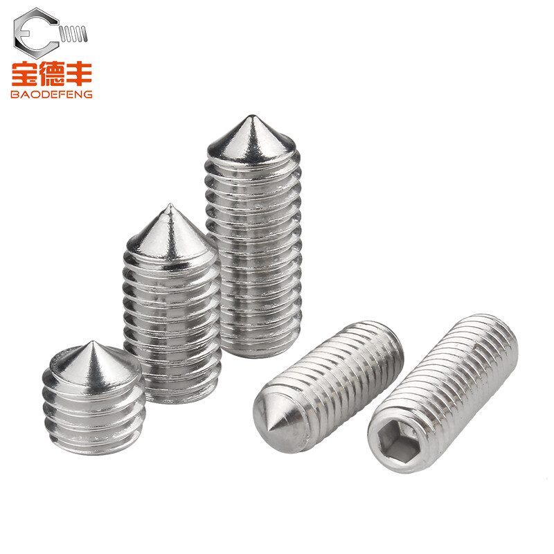 Baodefeng stainless steel 304 tip set screw top screw tip screw machine meter hexagonal headless screw fastener M6x8 50 pieces