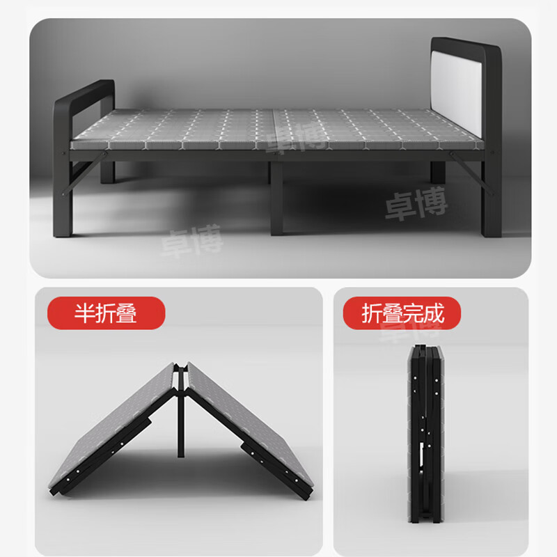 Zhuobo folding bed single bed home nap bed lunch break bed hard bed simple bed XC03 bold 1.9*1 meters