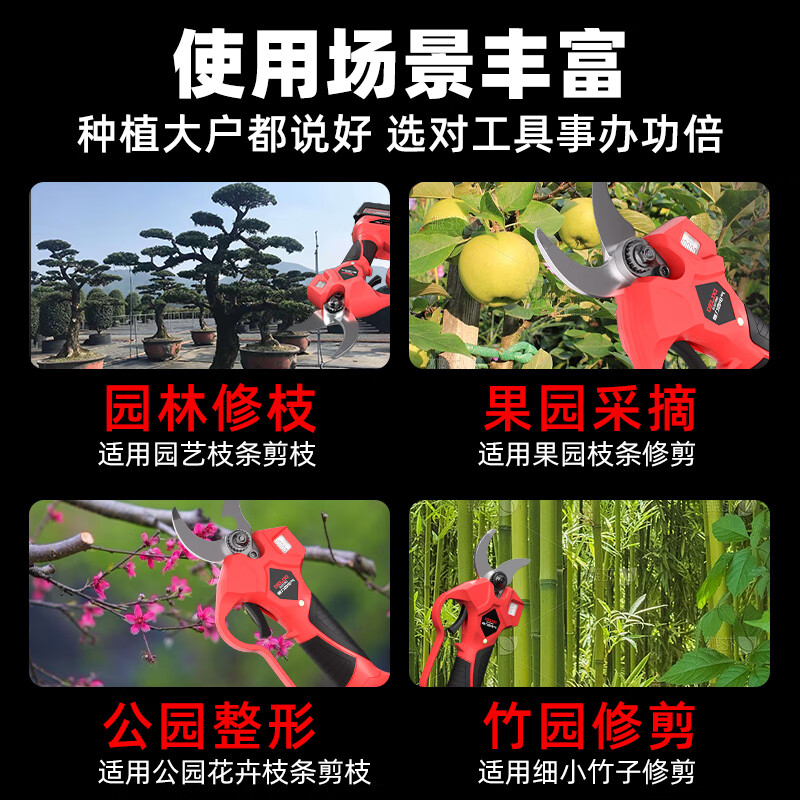 DELIXI Electric Electric Scissors Rechargeable Electric Scissors Fruit Tree Pruning Branch Pruning Shears Electric Pruning Artifact Brushless Upgraded Model 2.0Ah Two Electric