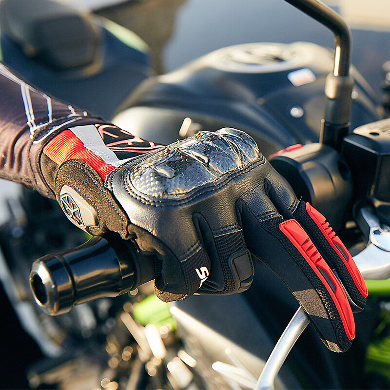 SCOYCO motorcycle riding gloves four-season racing motorcycle carbon fiber anti-fall touch screen men's Skylark MC122 (red) S