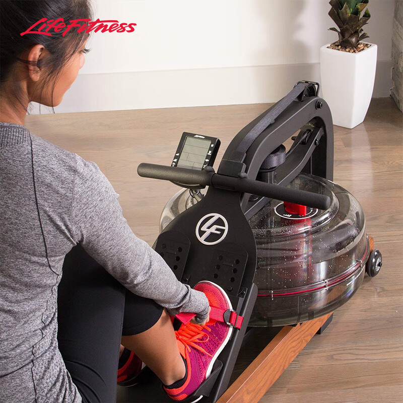 LIFEFITNESS rowing machine HX household water resistance solid wood rowing machine foldable aerobic fitness equipment imported solid wood color