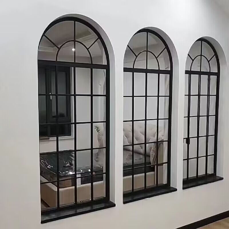 Yaotian American retro iron false windows indoor loft decoration fixed entrance Changhong glass partition arched window customization Please contact customer service for size and color customization