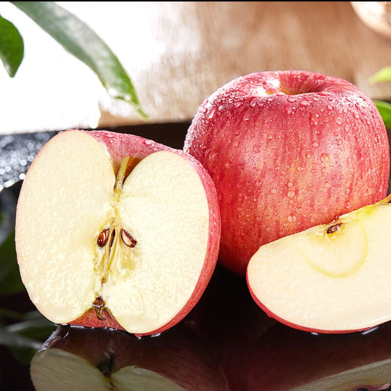 Sweet and drunk Yantai apple Qixia red Fuji fresh fruit fresh Shandong specialty crispy sweet whole box flat fruit gift box gift net weight 5 pounds 85mm