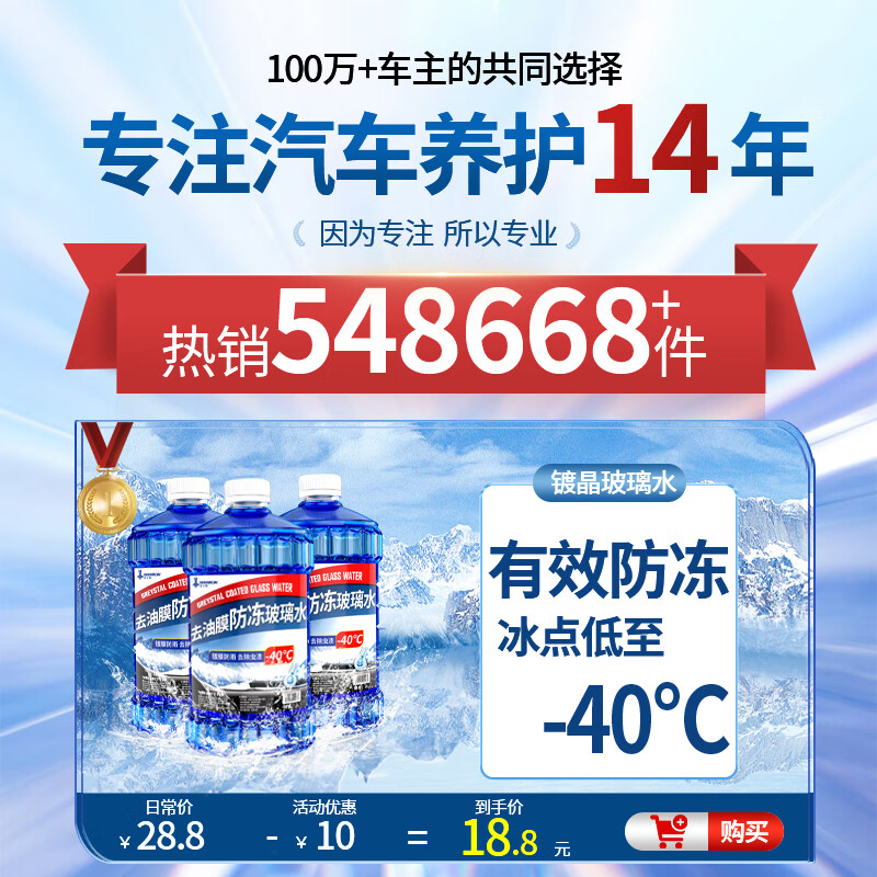 DREAMCAR winter antifreeze glass water, car windshield liquid, universal degreasing film for all seasons, wiper water, shellac removal - 40 -15 degrees, two bottles, degreasing film, winter antifreeze