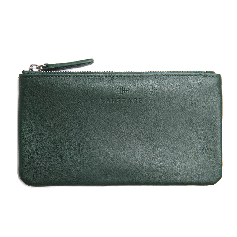 Woodpecker (TUCANO) blue leather men's genuine leather zipper small wallet long cowhide Valentine's Day new women's trendy small handbag black