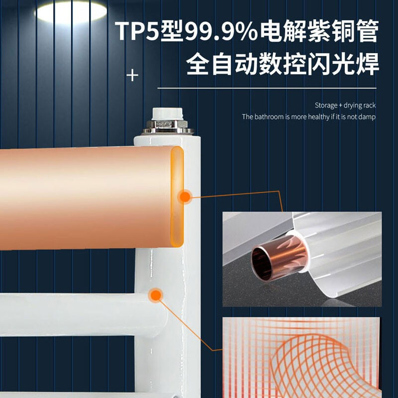 Middleton copper-aluminum composite radiator wall-mounted fin radiator bathroom plumbing rack radiator copper-aluminum back basket height 600*400 center distance