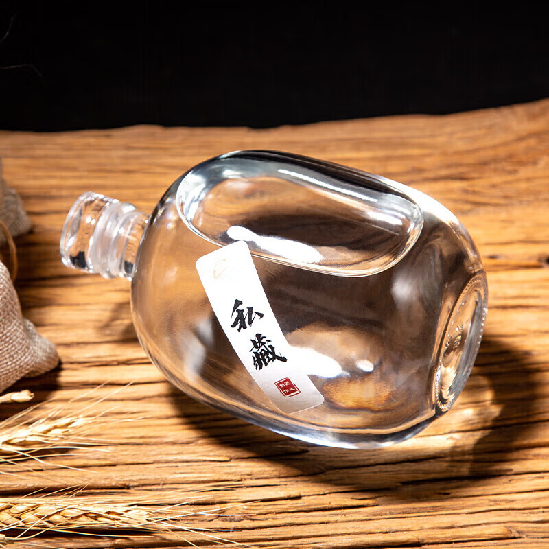 Shulang three-pound wine bottle, empty bottle, high transparent glass wine bottle, customizable wine bottle, glass wine storage, sealed glass wine bottle, 1500ML bronzing Elf 3-pound single bottle (bronzing wine label)